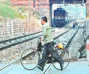 While crossing the railway track incident, three killed